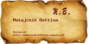 Matejcsik Bettina névjegykártya